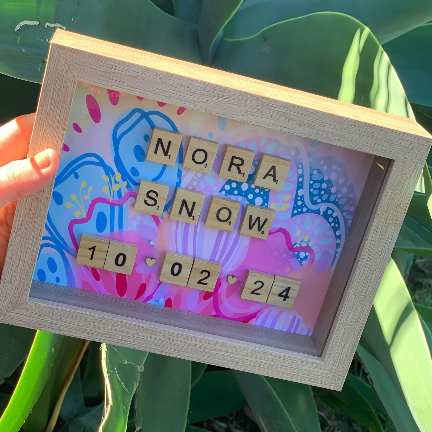 Baby Birth Scrabble Tile Frame
