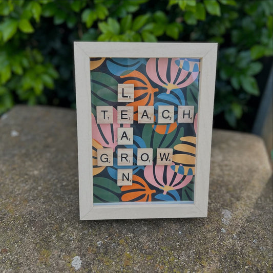 Learn Teach Grow Scrabble Tile Frame