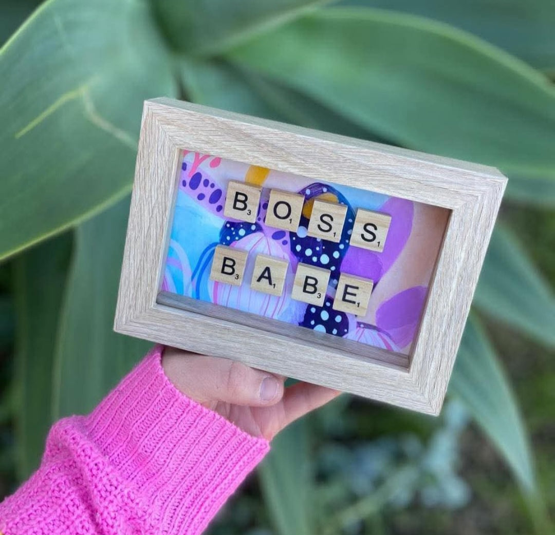 Boss Babe Scrabble Tile Frame